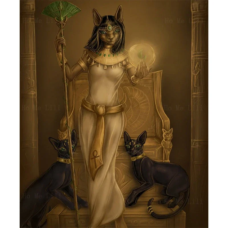 Ancient Egypt Goddess Buster God Of Destiny Death Anubis Sacred Animal In Religion Canvas Wall Art By Ho Me Lili For Home Decor