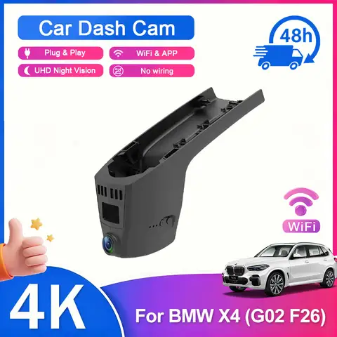 Dash Cam For BMW X4 G02 2019 2020 2021 2022 2023 2024 2025,Plug and Play 4K DashCam for Car camera OEM Style Car DVR WIFI APP