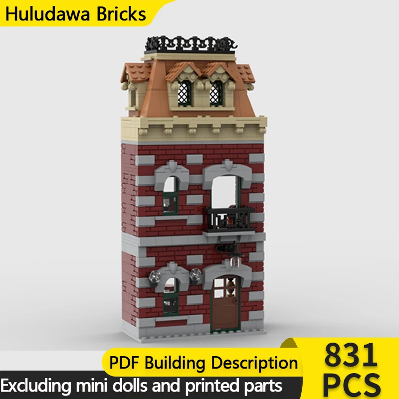 

City Street View Model MOC Building Bricks Town Train Museum Modular Technology Children Holiday Gifts Assemble Toys Suit