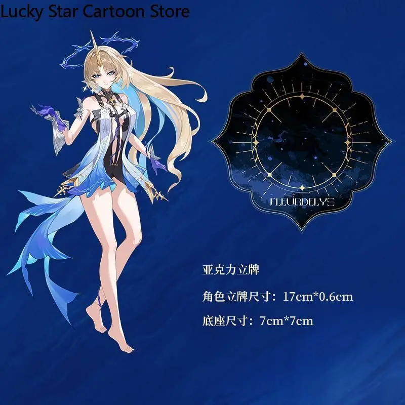 Wuthering موجات Cartethyia الاكريليك حامل نموذج زخارف مكتب تأثيري لعبة الدائمة علامة شارة اللون ورقة الليزر تذكرة أنيمي هدية