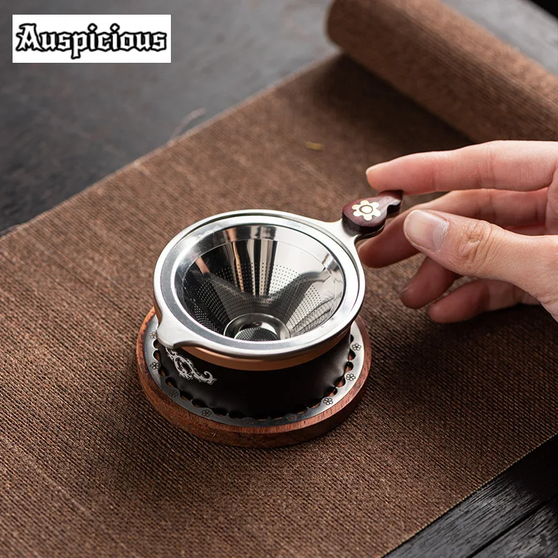 Stainless Steel Tea Leakage Tea Filter Fair Cup Tea Set Tea Partition Loose Tea Leaf Spice Tea Filter Ebony Tea Accessories