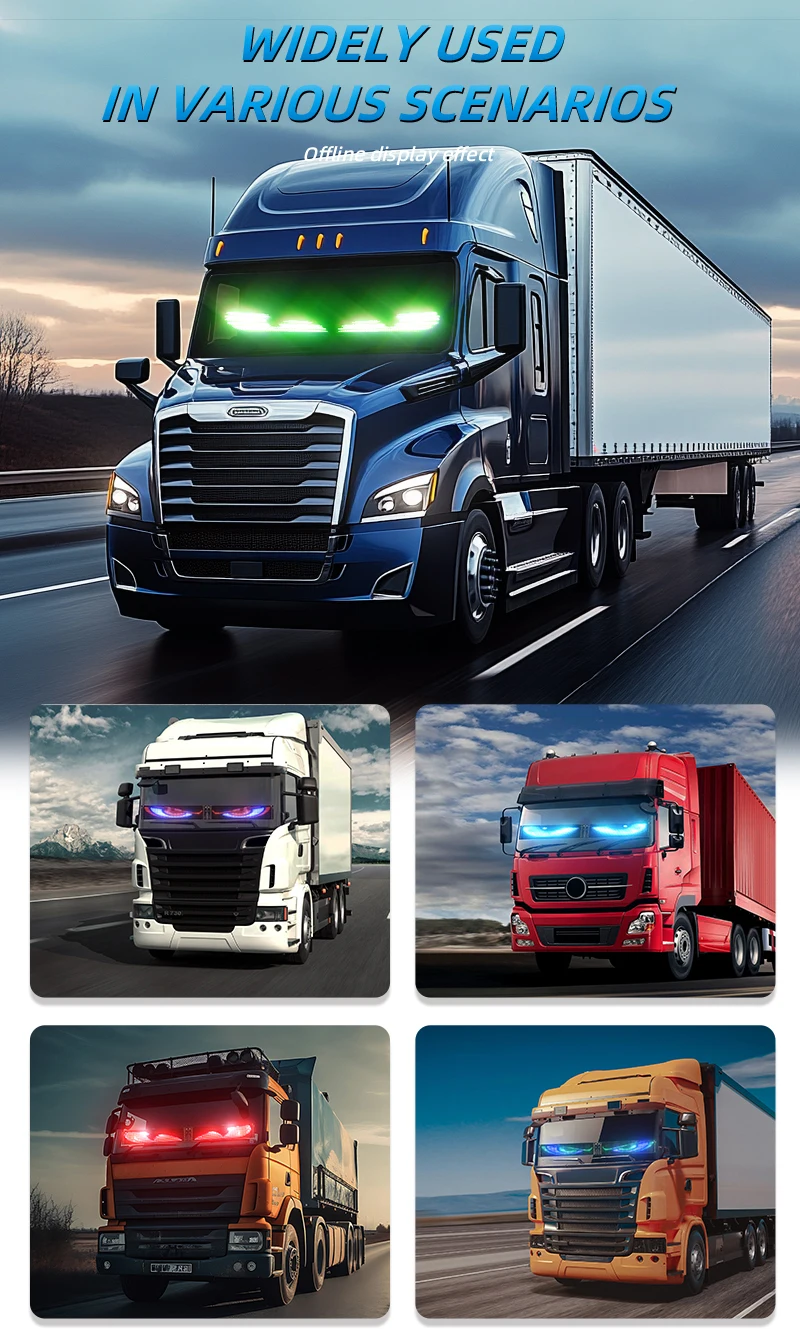 

2 шт. LED-экраны с бегущей строкой «Глаза дьявола», гибкий LED-экран FPCB, мягкий экран 20 x 64 пикселей, программируемый пульт ДУ, DIY-анимация текста