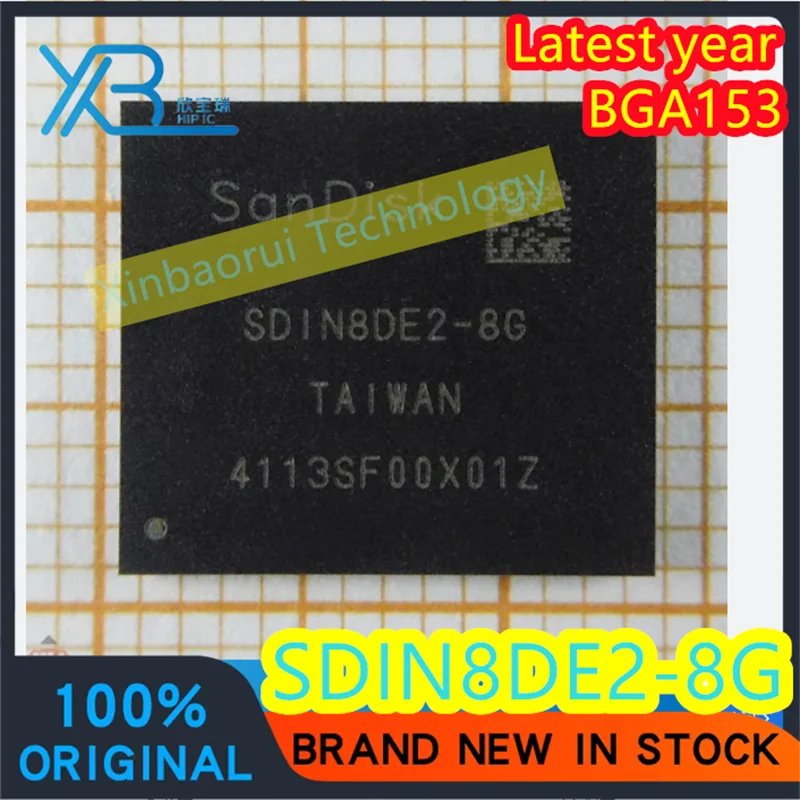 

(2/20pieces) SDIN8DE2-8G BGA153 emmc chip 8G mobile phone tablet 100% brand new good quality original electronics