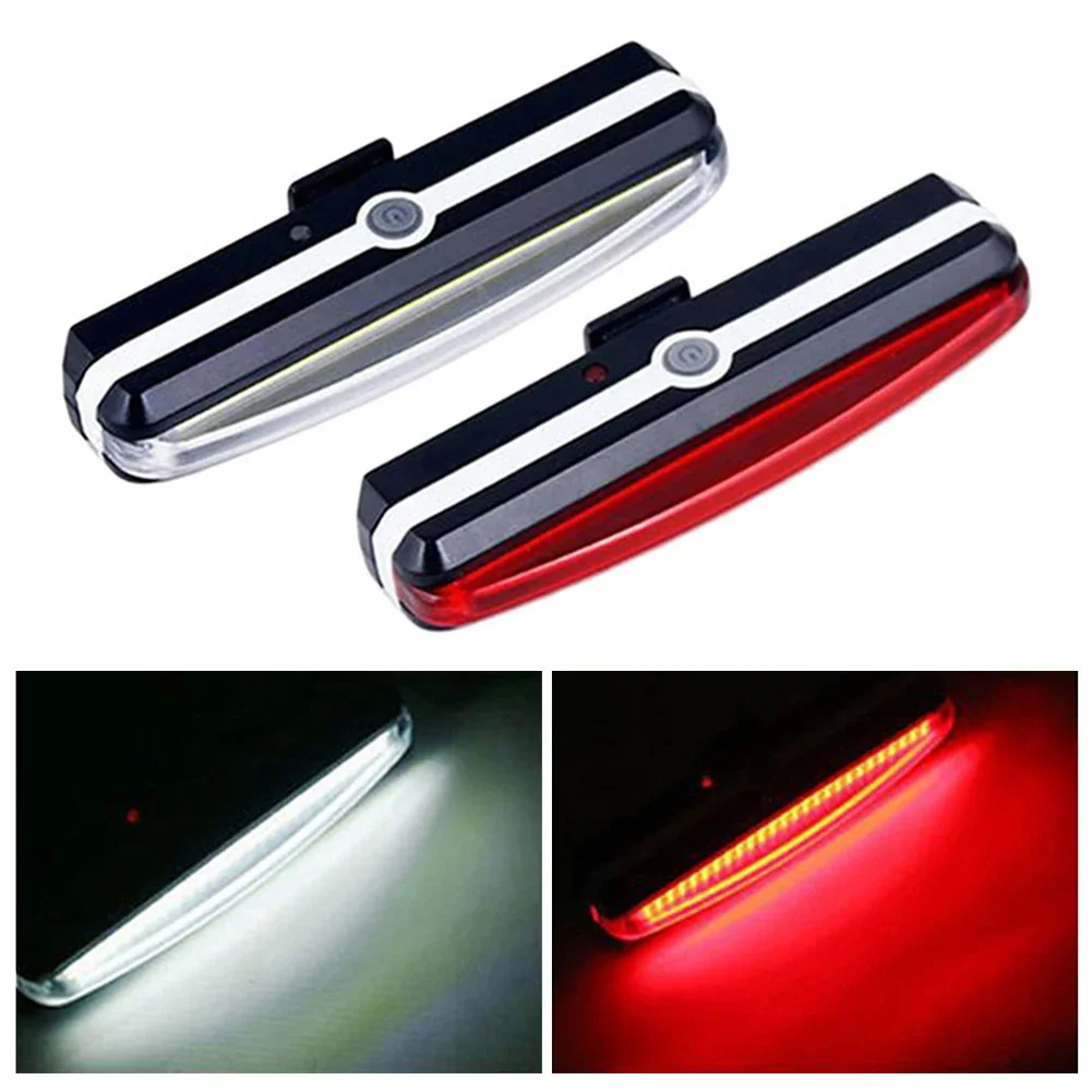 Luz trasera de bicicleta destacada COB luz trasera LED impermeable bicicleta recargable por USB conducción de montaña ciclismo lámpara trasera luz de bicicleta