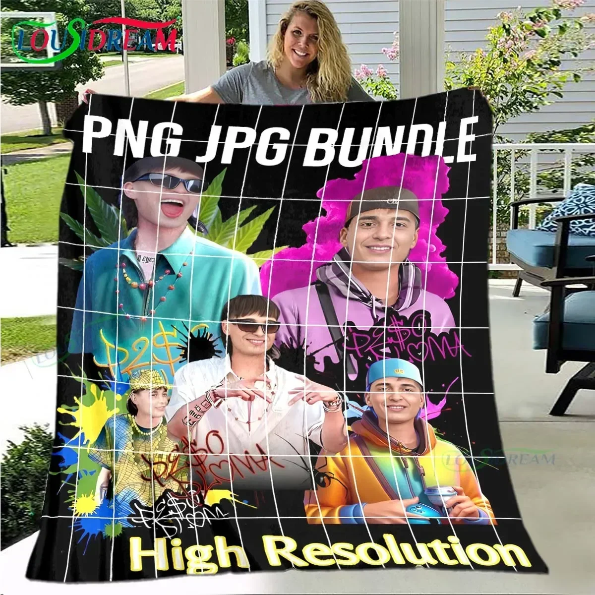 Singer P-Peso P-Pluma Pattern Blanket  Flannel Thin Blanket Portable Home Travel Office Lunch Break Blanket Birthday Gift