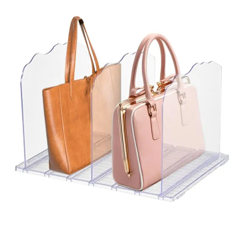 

Closet wardrobe Organizer Transparent Removable Shelf Dividers Modern Portable Purse Display Stand cloths Space Saving Organizer