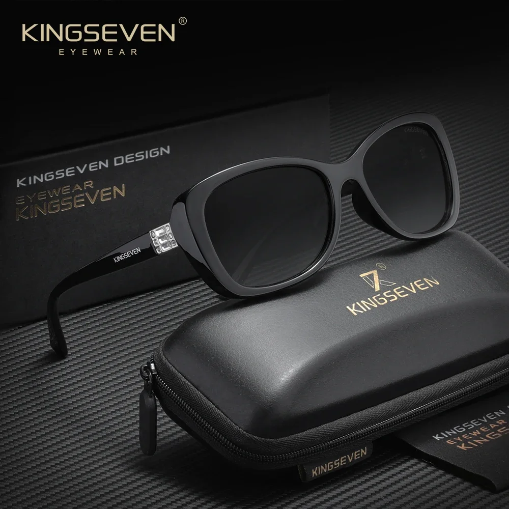 KINGSEVEN Trendige Damen-Sonnenbrille, polarisiert, UV400, klassisch, lässig, luxuriös, für Damen, zum Fahren im Freien