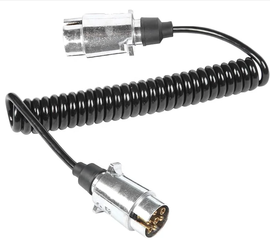 7-Pin Aluminum Trailer Extension Cable Plug-to-Plug for Truck Boat Caravan