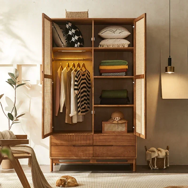 Double Comfortable Bedroom Cabinet Clothes Wardrobe Closet Mop Single Armable Dresser Assembly Home Clearance Furniture Room