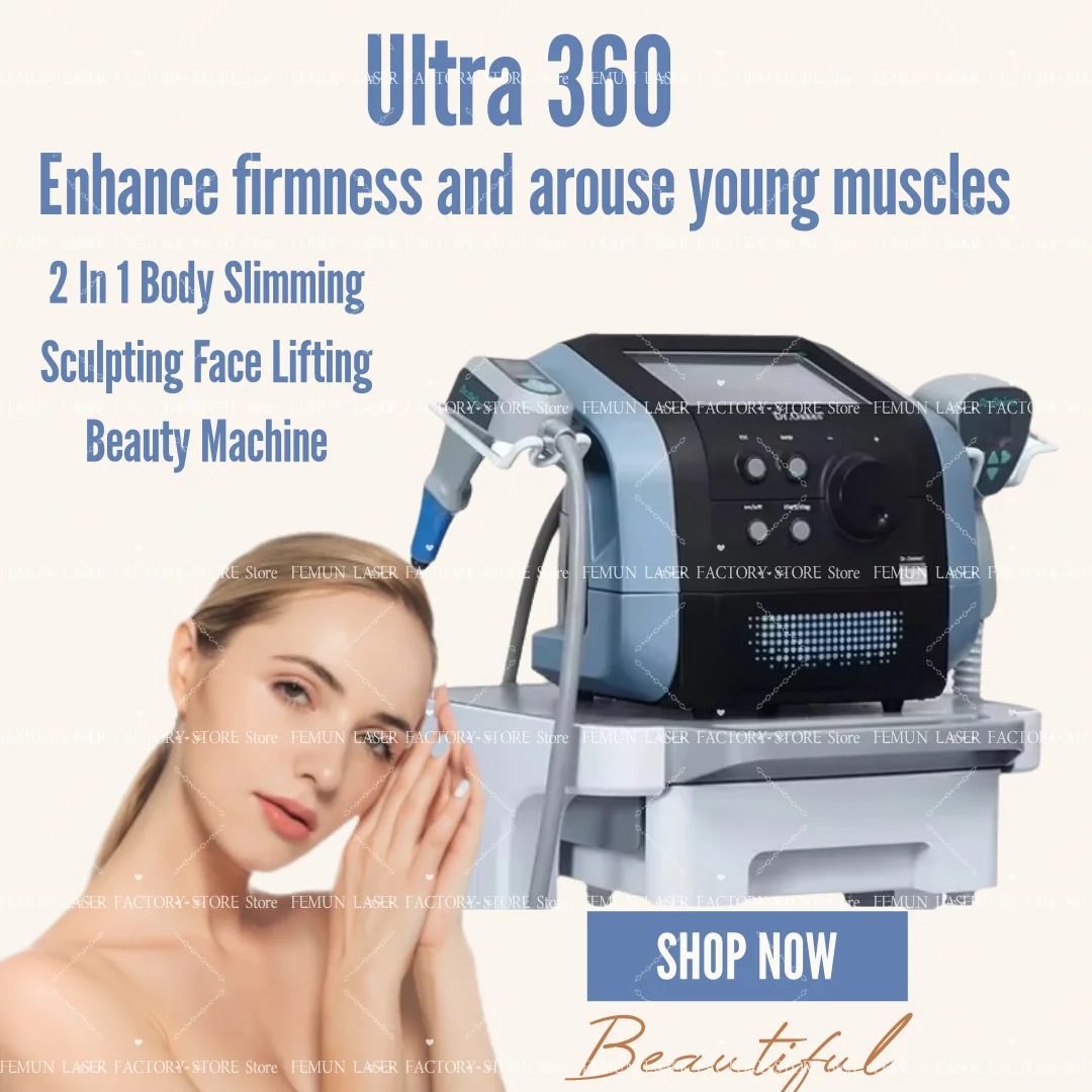 울트라 360 2in1 노화 방지 미용 기계 |   얼굴 리프팅 및 바디 슬리밍을 위한 콜라겐 건 – 셀룰라이트 감소 전문가