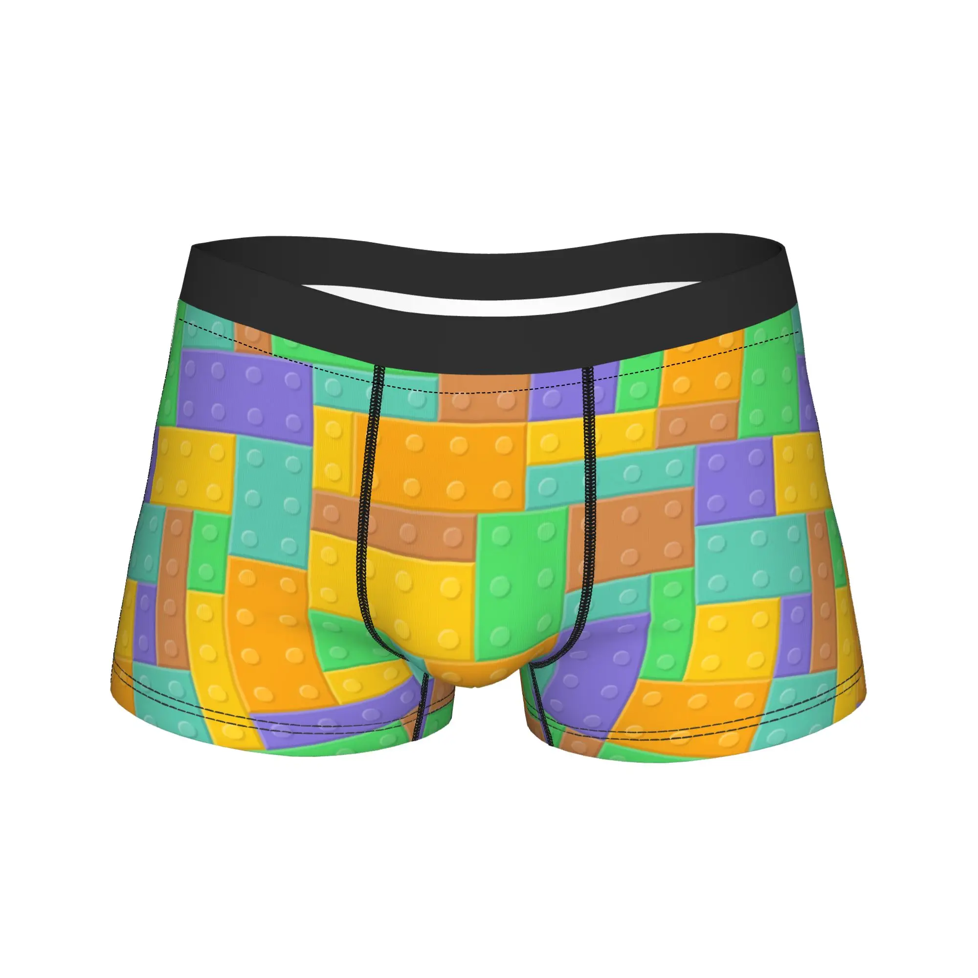 Building Blocks Toy Seamless Pattern Underwear Legos Texture Custom Boxer Shorts Hot Sale Male Underpants Soft Trend Boxer Brief