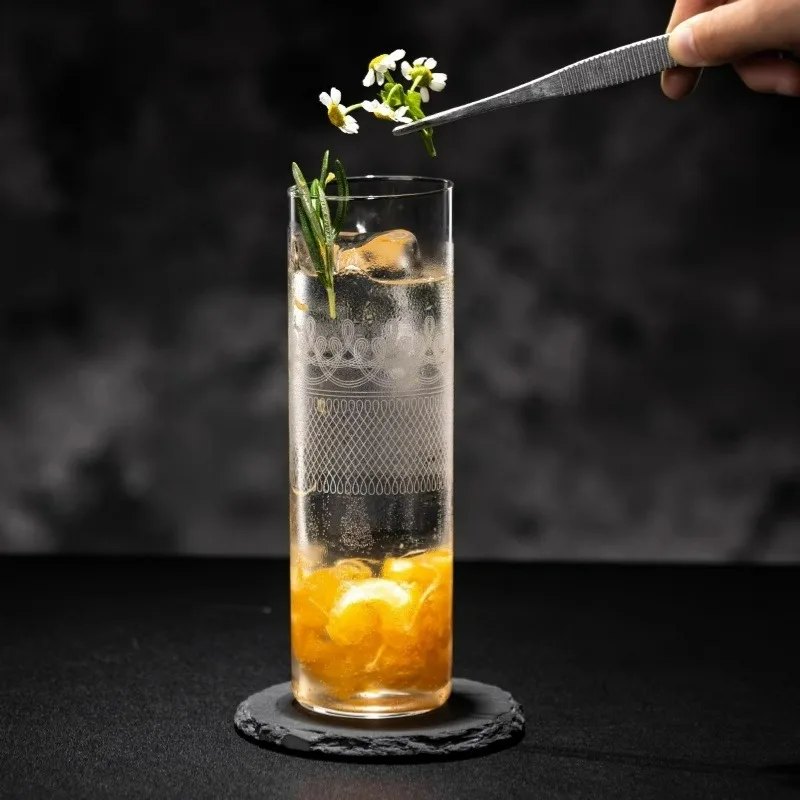 Japanese Style Cocktail Glasses Cups,Ultra Thin Etched Collins Cup, Classic Whisky Glass Cup,Drinkware For Party Bar,Water Tools