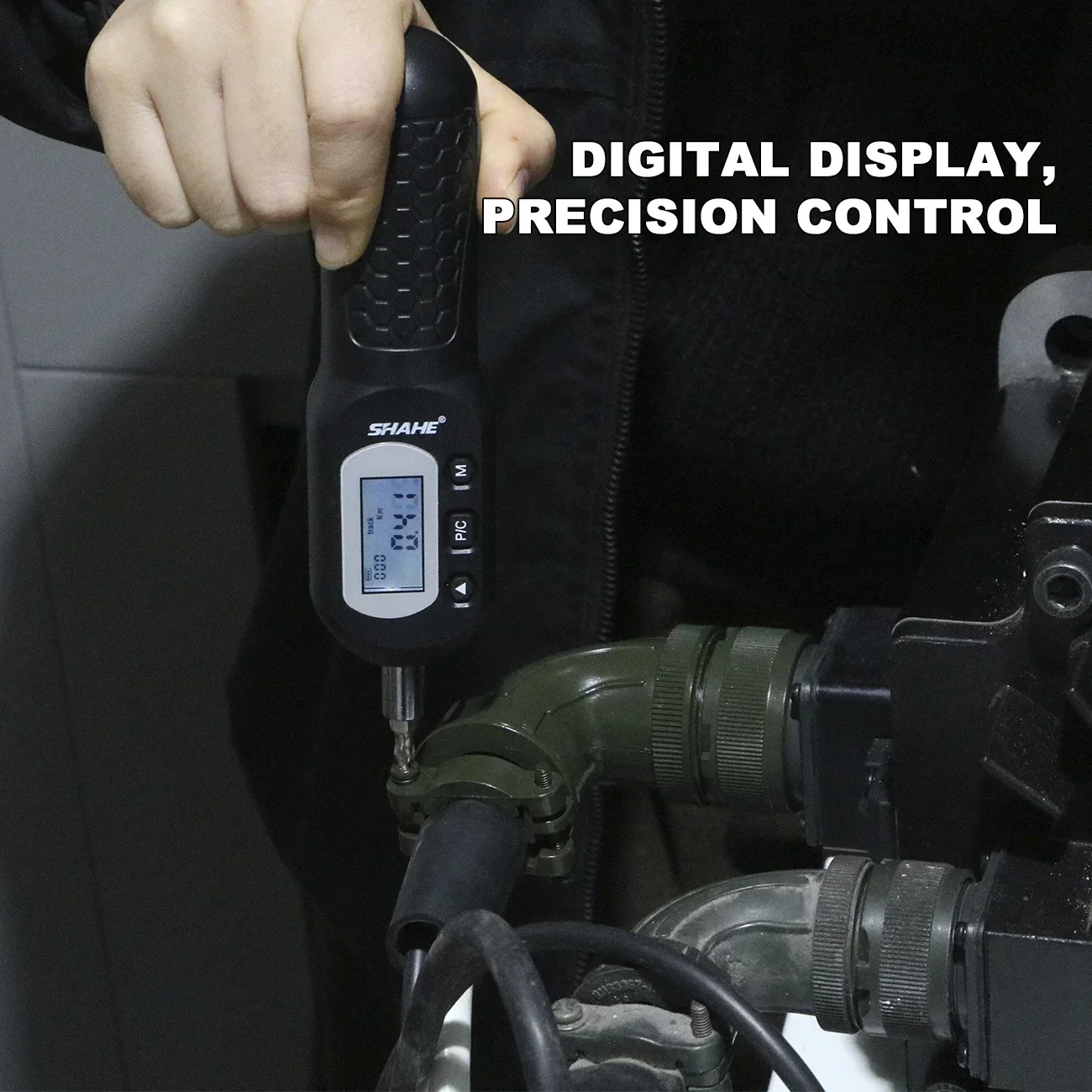 Shahe-ブザーとLEDインジケーター付きの電気技師のトルクドライバーレンチセット、デジタルトルクドライバー、精度 ± 2% 、1/4インチ