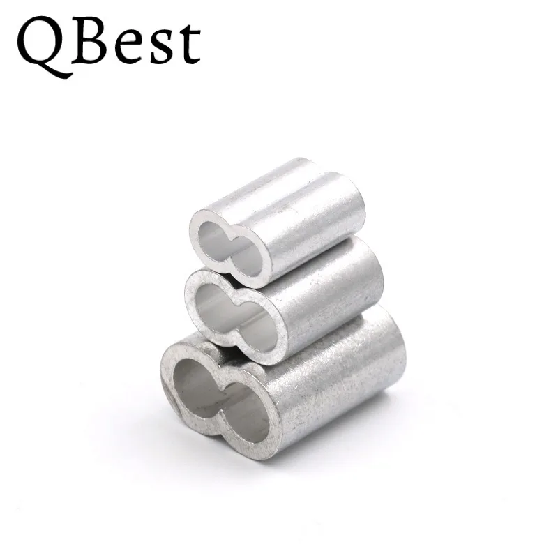 100pcs Aluminum 8 Shape Sleeve Wire Crimp Sleeve Wire Ferrules Cord Lock Aluminum Cable Stopper Crimp Rope Hardware 1.5/2/3mm