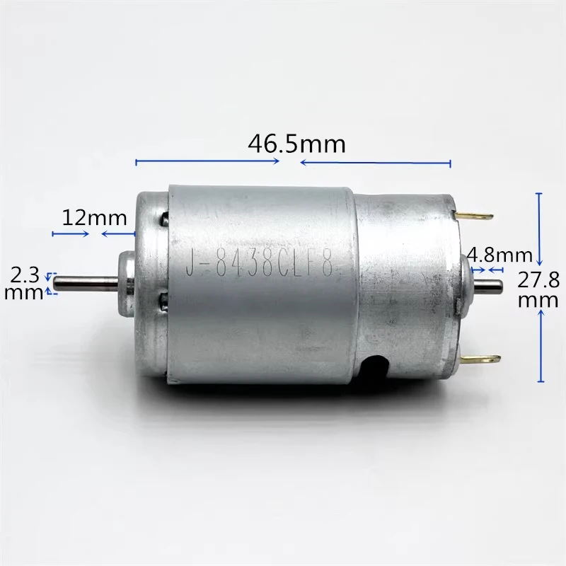 RS-395-2656 Micro 395 Motor Dual 2.3mm Shaft DC 12V 14.4V 18V 24V 13500RPM Mini 28mm Electric Motor DIY Sweeper Robot Toy Model