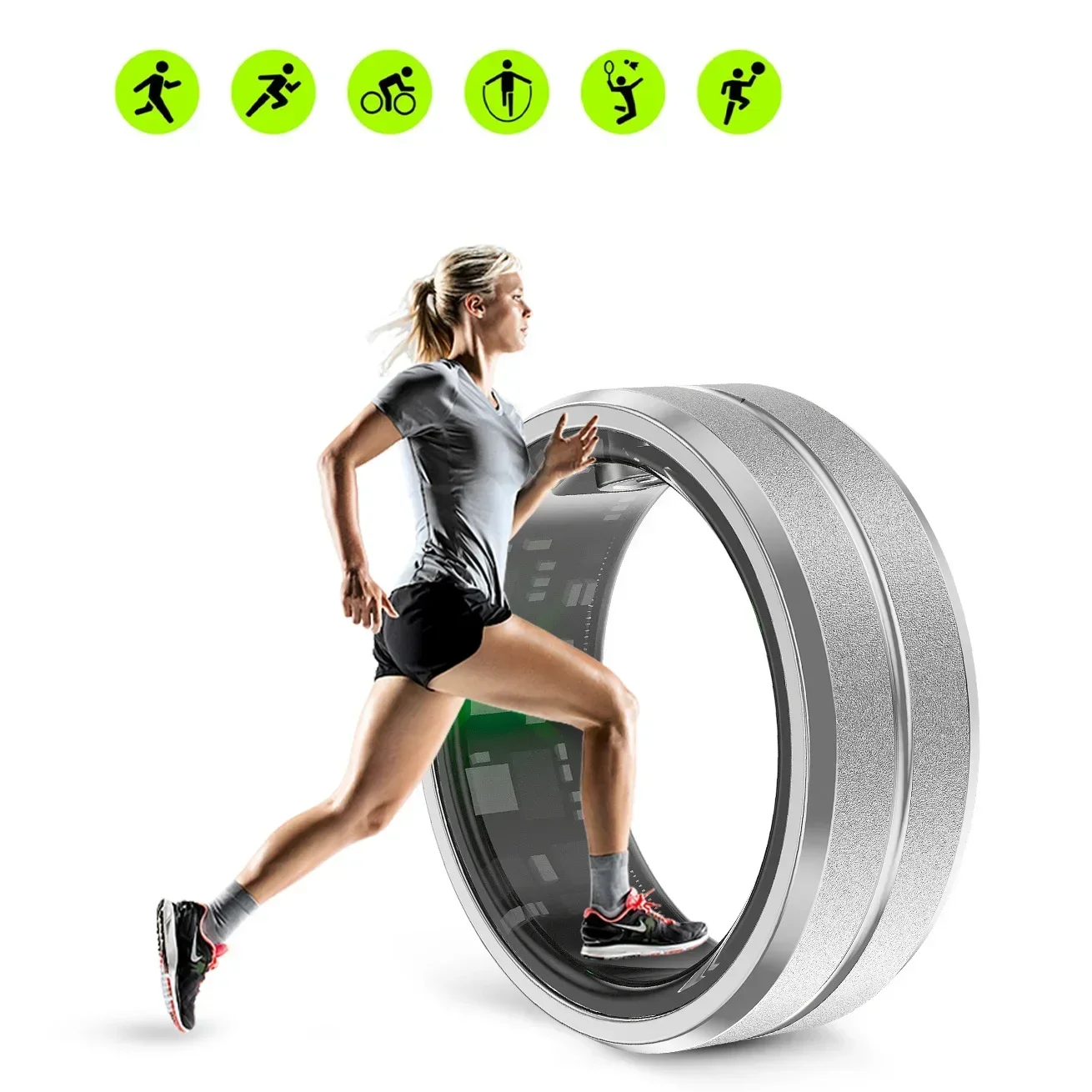 2026 New Fitness Tracker Smart Ring Health Heart Rate Monitor Finger Digital Ring Bluetooth Blood Oxygen Sleeping Sports Ring