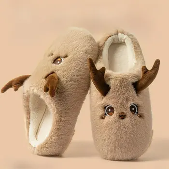 休閒毛絨拖鞋 女式家居可愛卡通設計師鞋 女孩平底時尚優雅毛絨冬季厚底鞋 家居 8 最佳銷售 女士毛絨拖鞋 - №8