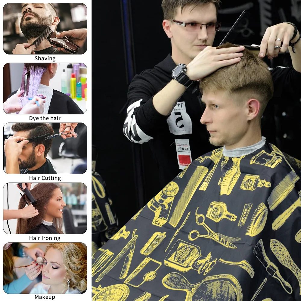

Professional Waterproof Hair Styling Cape Nylon Haircuting Salon Cape Gown Hair Salon with Snap Closure - 55" x 63"