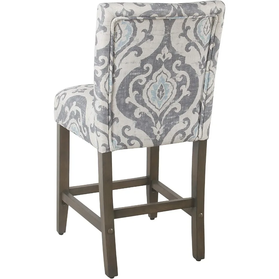 Elegante taburete de bar de 24" - Asiento giratorio de altura de mostrador de cocina azul Suri, diseño moderno de Parsons para bar en casa