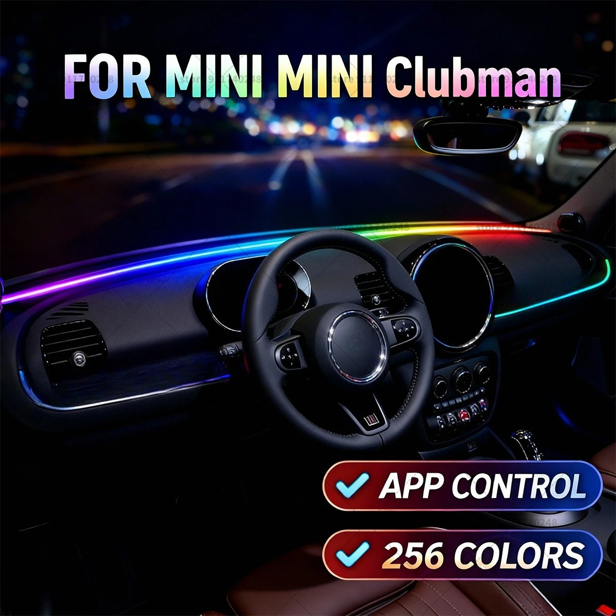 

For MINI MINI Clubman Automotive decoration light strip,colorful acrylic front windshield soundproofing strip,ambience light