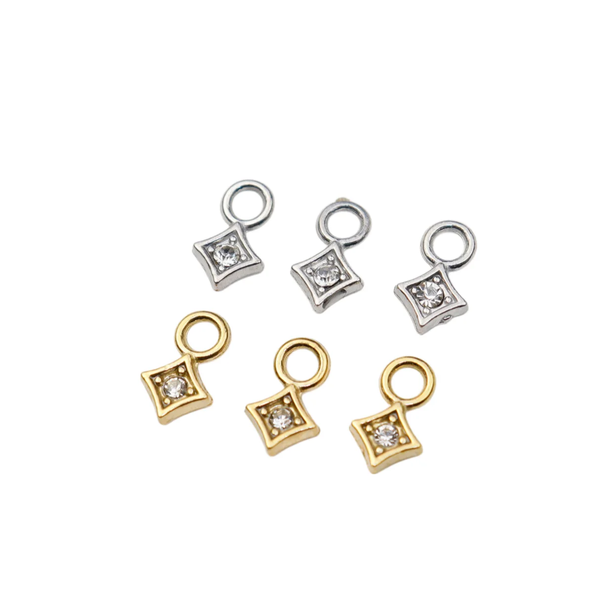 10pcs Casting Stainless Steel Mini Stones Charms Pendant DIY Necklace Earrings Bracelets Jewelry Charm PVD Plate Water Proof