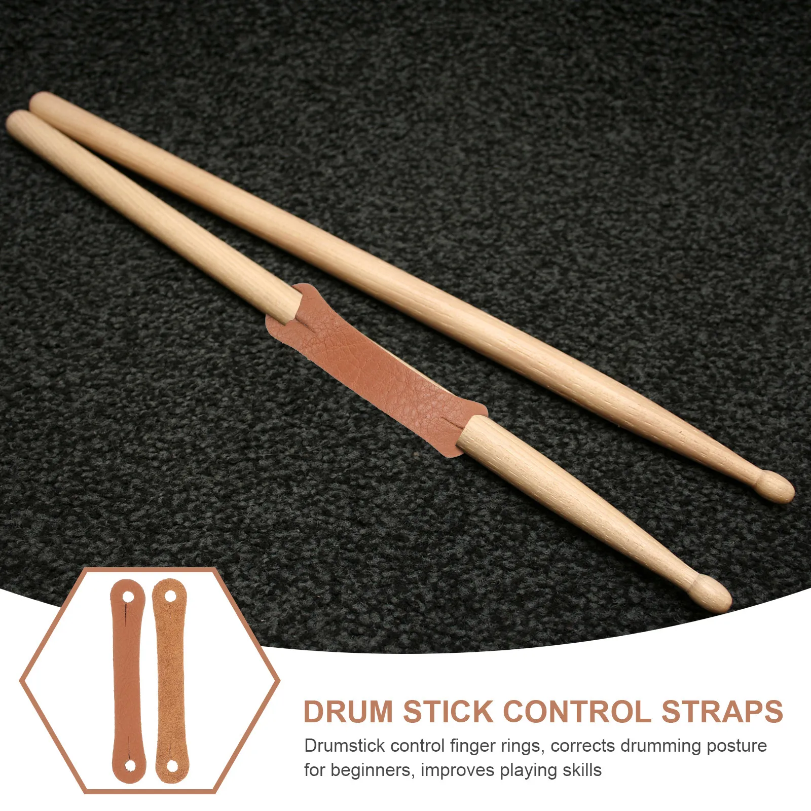 4Pcs Drumstick Control Clip Finger Ring Lightweight Portable Drum Stick Auxiliary Tool Improves Posture Skills Easy Install