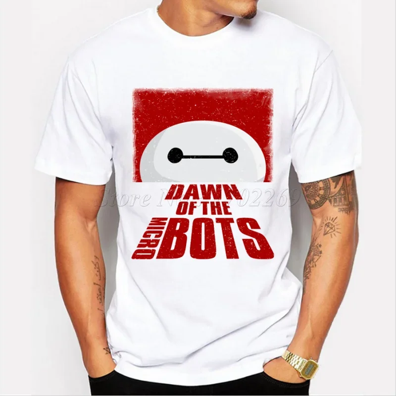 2019 Men's Cute Cartoon Dawn of the microbots T shirt Hipster Tops Men's Printed Short Sleeve Tees