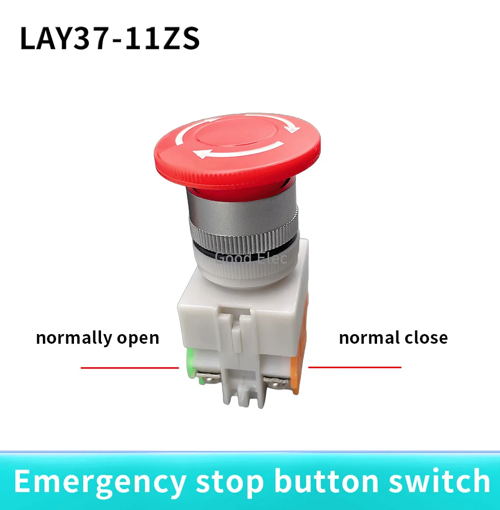 1PCS Emergency Stop Switch Push Button Mushroom PushButton 1NO 1NC LAY37-11ZS