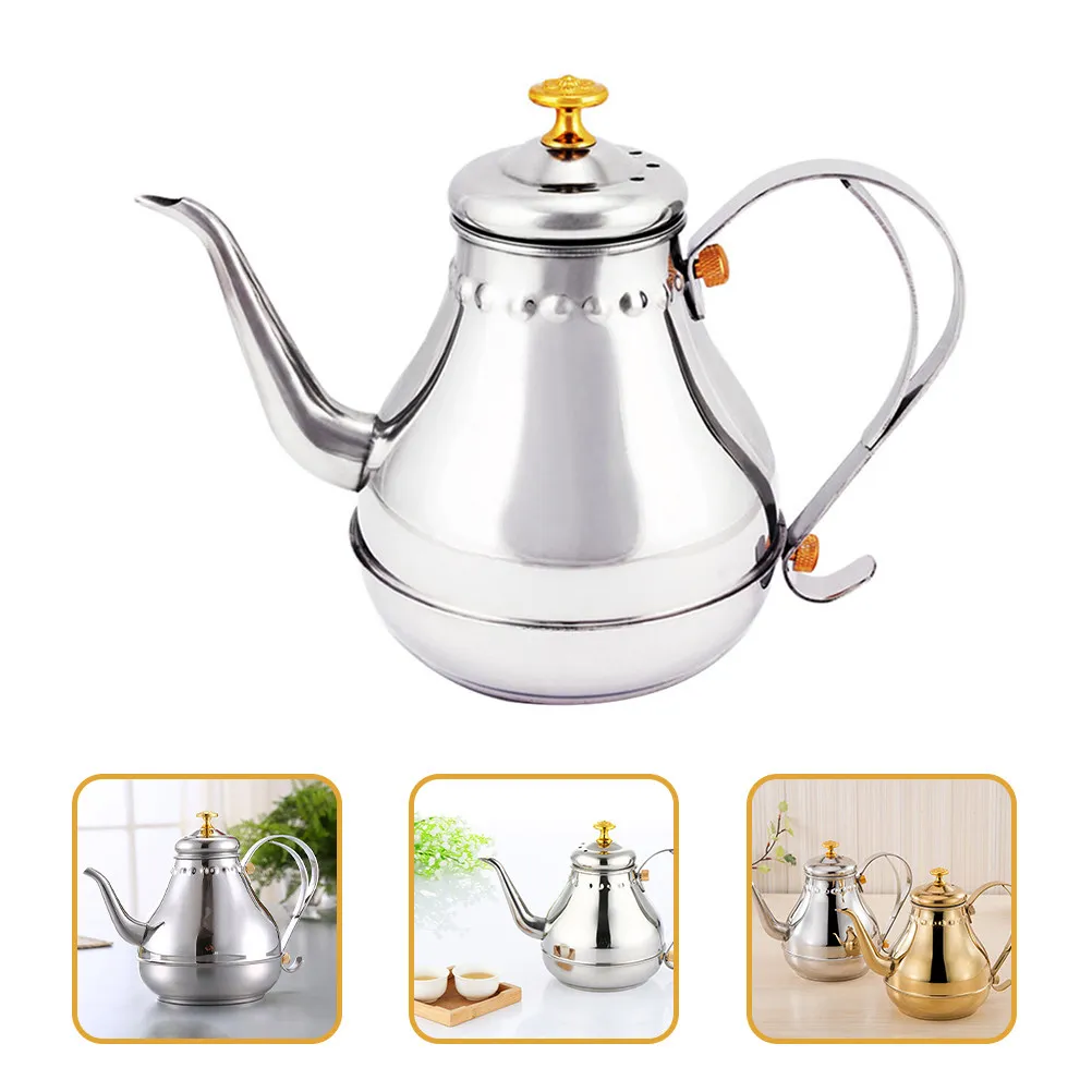 Stainless Steel Coffee Pot Long Spout Stovetop Kettle Heat Resistant Handle Middle Eastern Tea Kettle