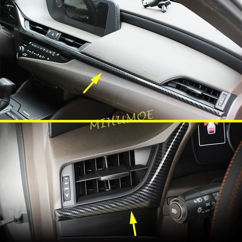 

For Lexus ES ES250 ES300h ES350 2019 2020 2021 Car Center Control Dashboard Trim Strip Interior Decor Stickers Carbon Fiber Look