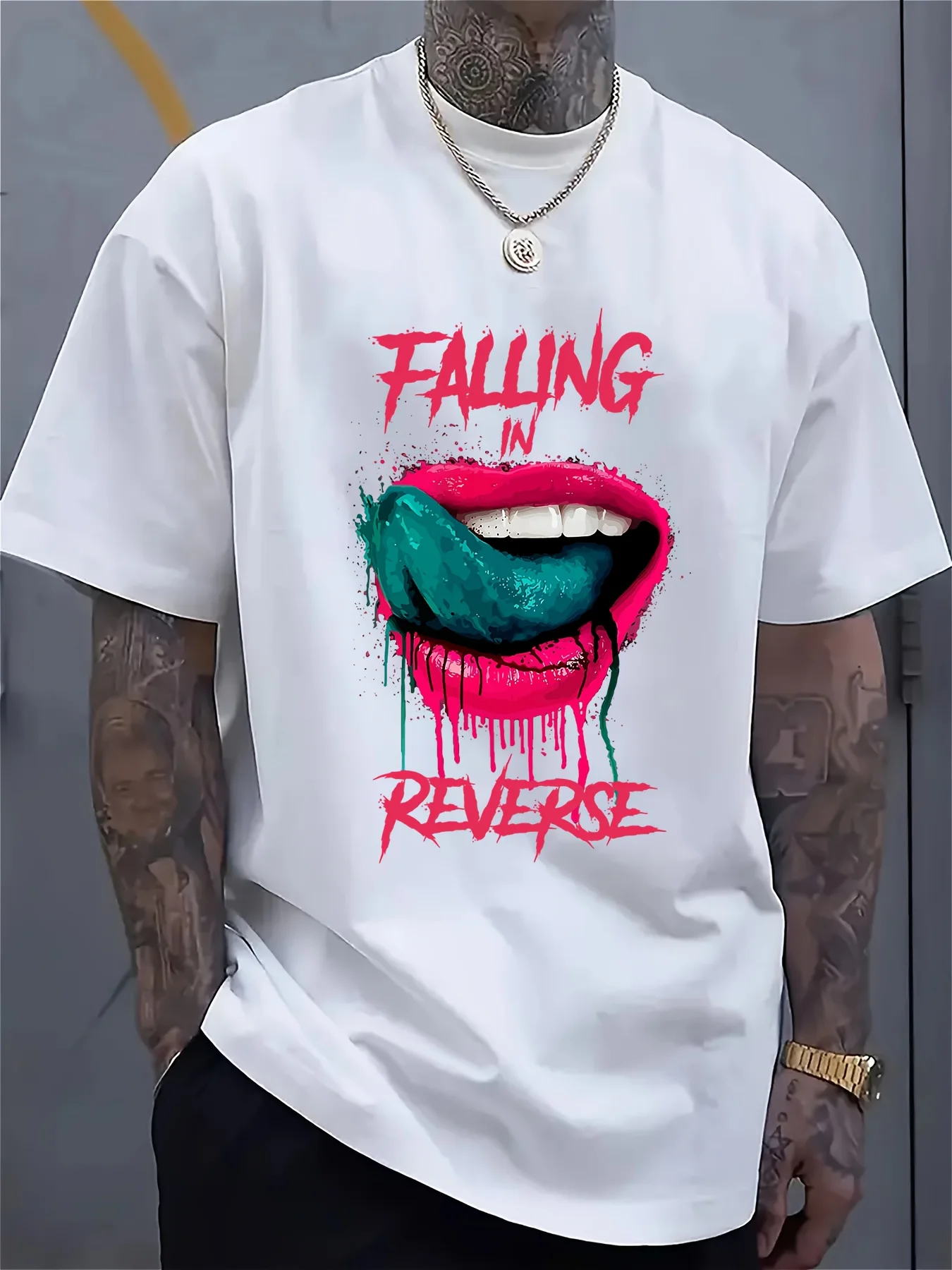 Falling In Reverse Graphic Tee - Comfortable Short Sleeve T-Shirt for Men - Official Band Merchandise with Vibrant Color Print