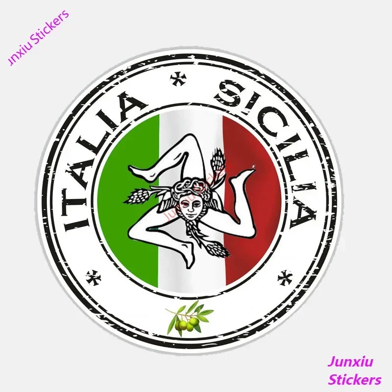 Italia Sicilia Vinyl Car Sticker for Car Bumper Window Camper Laptop Phone Guitar Yacht Motorcycle Funny Waterproof Accessories