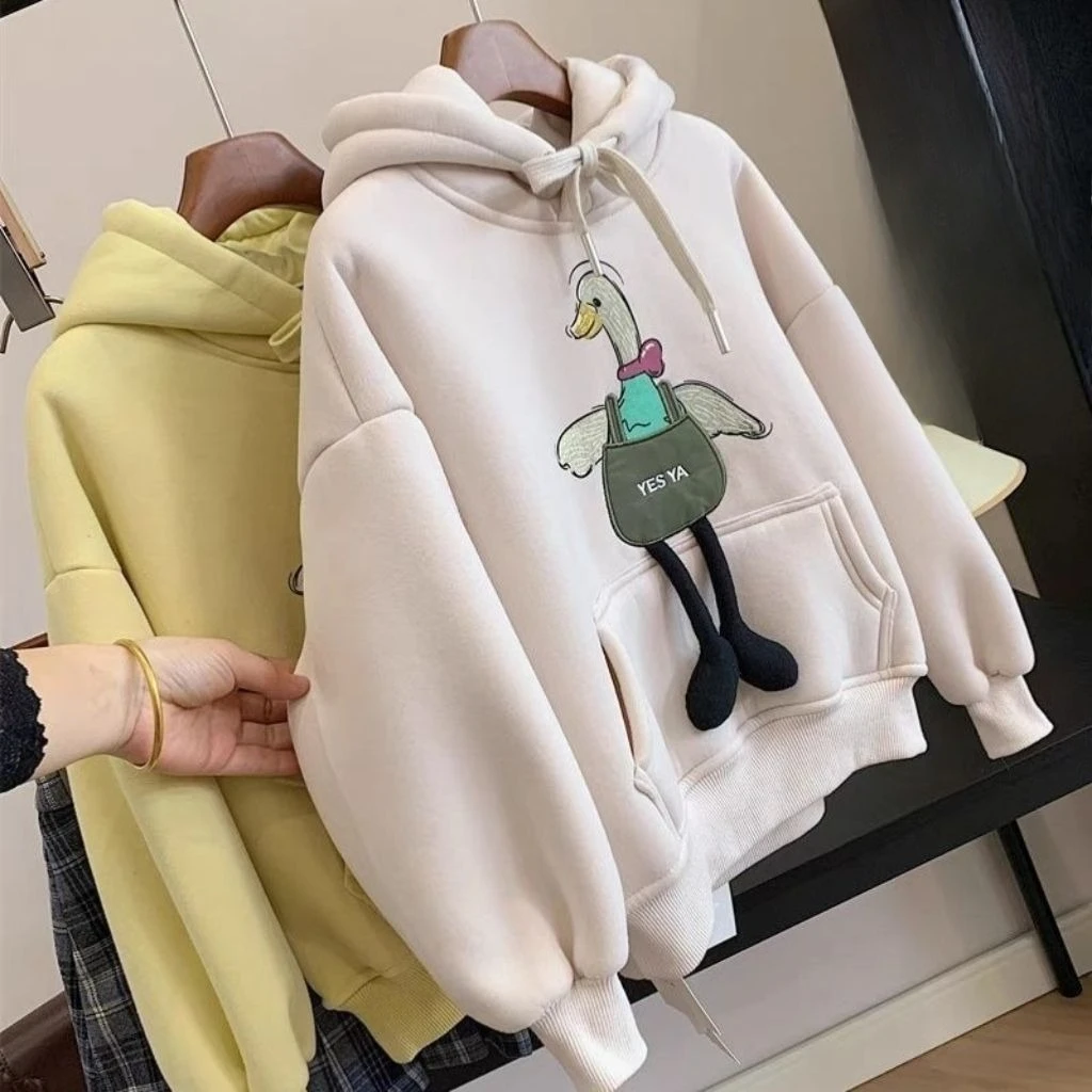 Girls Autumn Winter Fleece Hoodie Thick Warm Pullover Kids Fashion Casual Sweatshirt Children Clothing Top