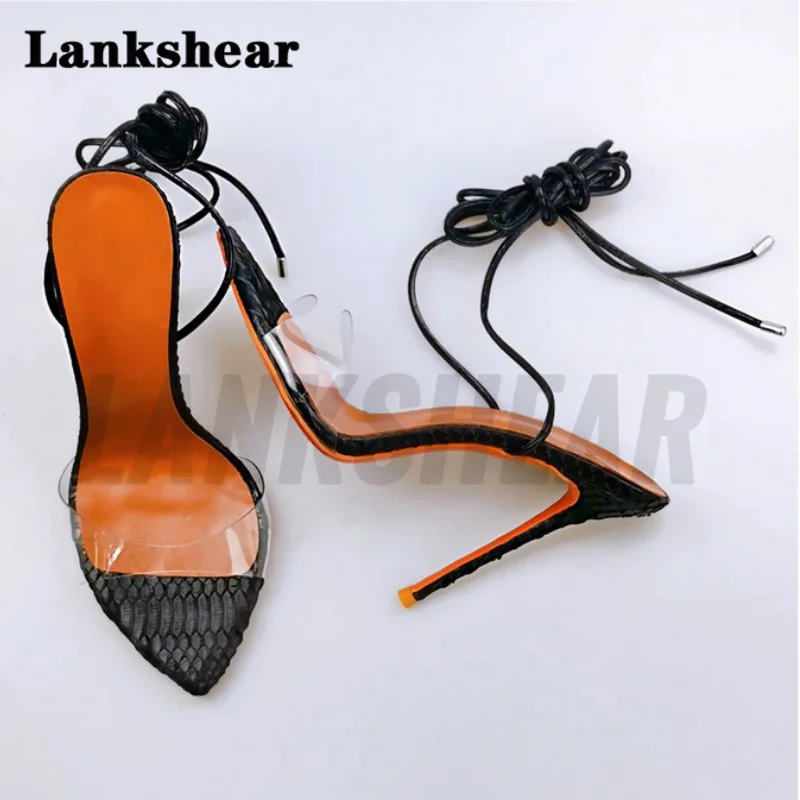 

Summer Pointed Toe Ankle Strap Sandals High Heels Cross Strap Sandals Women Sandals Female Stiletto Sandals Sexy Leather Shoes