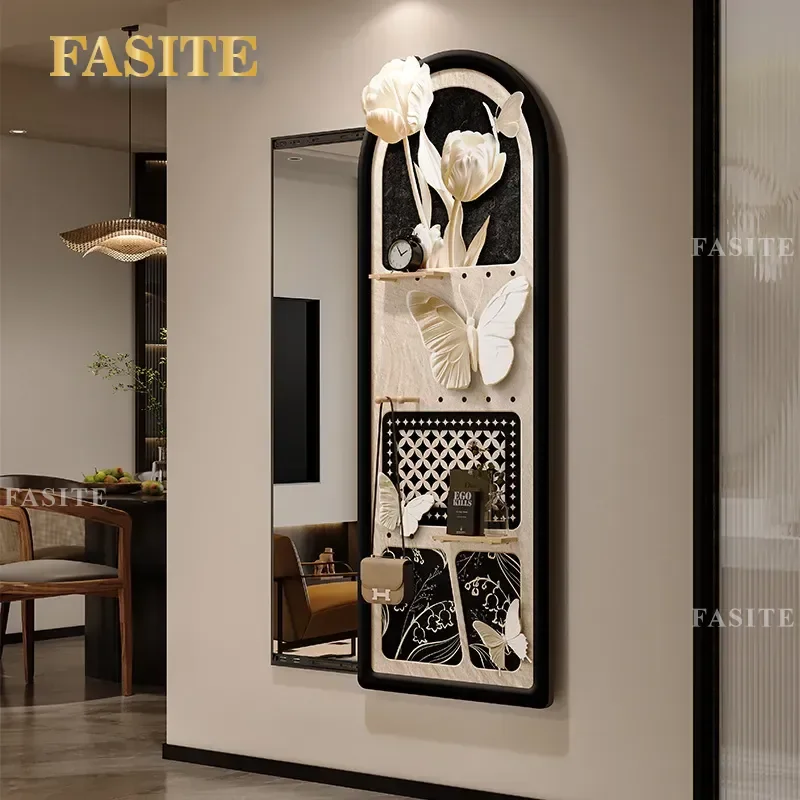 For Medieval Style Push-Pull Hidden Full Body Mirror Decorative Painting Hole Plate Invisible Entrance Fitting Wall Hanging