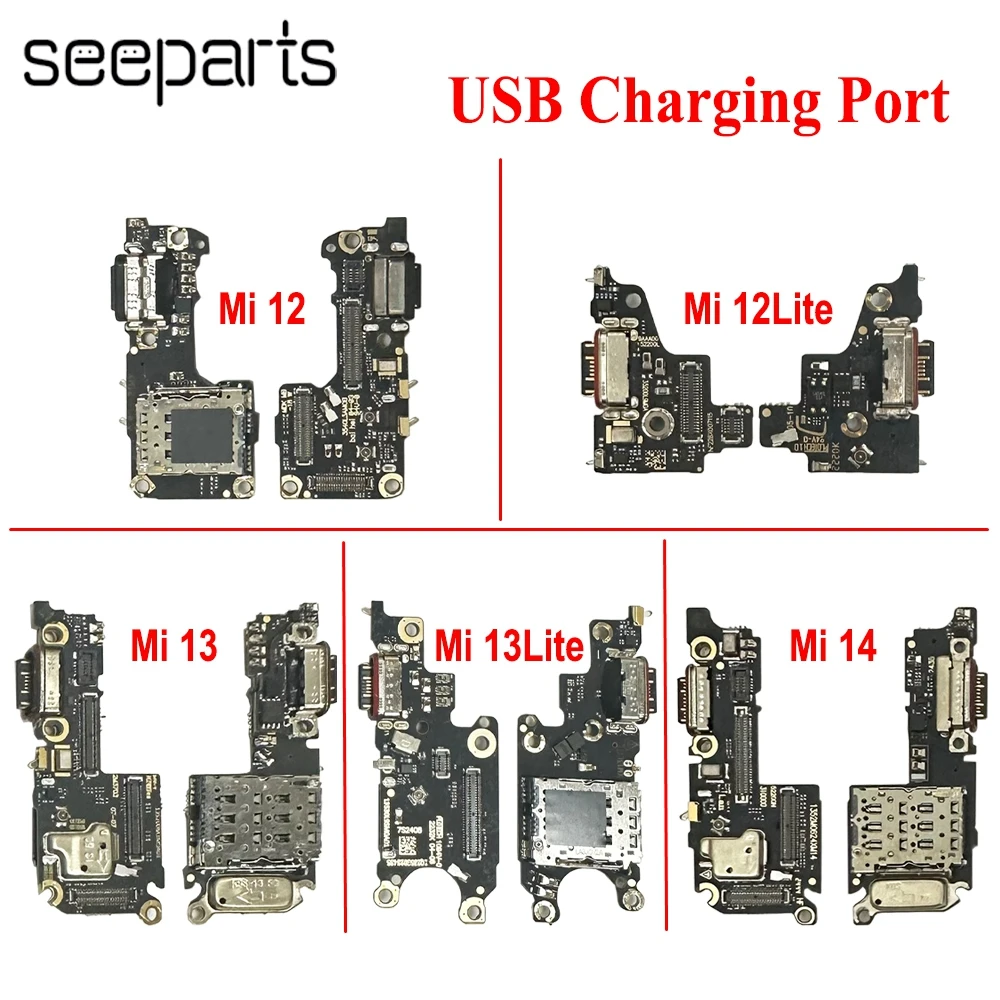 

Для Xiaomi 12 Lite USB-порт для зарядки, гибкий кабель для Xiaomi 12 13 14, плата для подключения порта зарядного устройства, запасные части