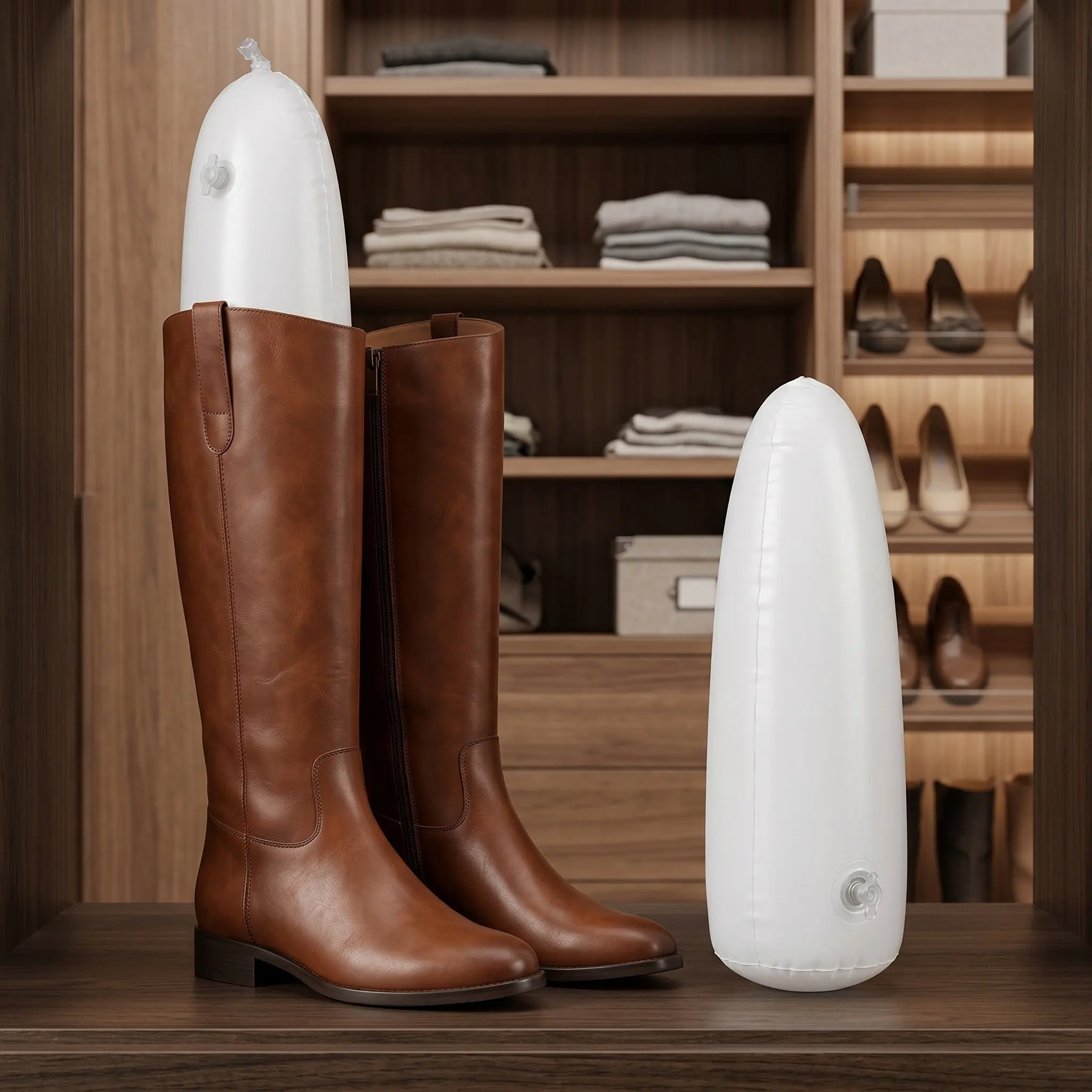3Pairs Inflatable Boot Shaper Adjustable Air Filled Boot Tree Holder for Long Tall Boots Prevent Sagging Wrinkles Keep Form