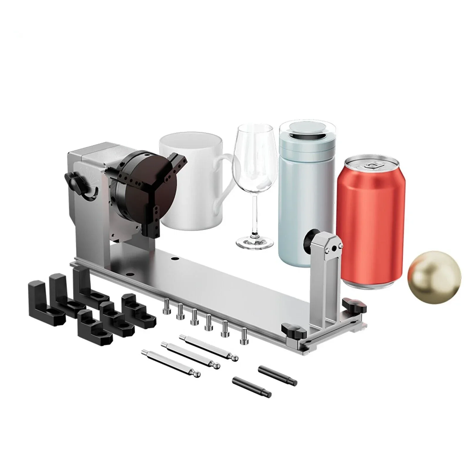 Hot SalesLaser Engraver Rotary Roller Chuck 360 Y-axis (YRC1.0 ) CO2 Diode Cylindrical Object Rotating Engraving Bottle Cans Cir