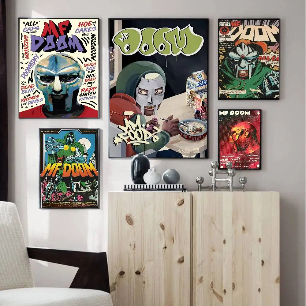 MF Doom الهيب هوب الراب الكلاسيكية خمر الملصقات للماء ورقة ملصق مقهى بار ديكور المنزل #4