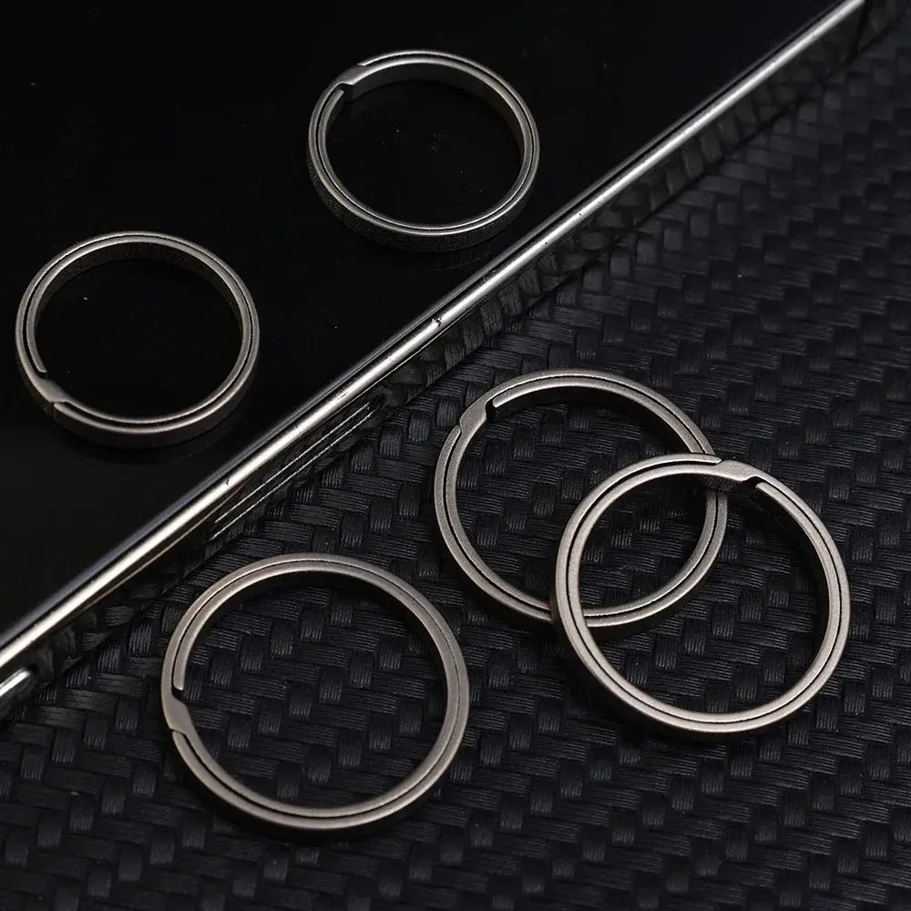 4pcs Ultra-light Titanium Alloy Key Ring Hard Keyfobs Crafts Side Pushing Rings Metal DIY Accessories Key Chain Pendant