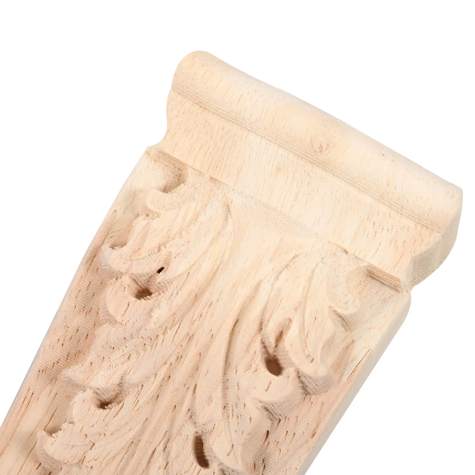 2 قطعة نحت خشبي يزين ثلاثية الأبعاد الزاوية Onlays للأثاث العمود الروماني تقليم خزانة خشبية صلبة Corbels صب ديكور #5