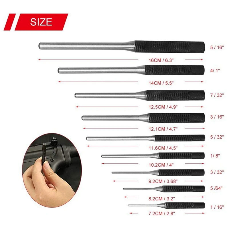 Flash Trend 2025Roll Pin Punch Set With Storage Pouch, 20Pcs Steel Removal Tool Kit With Carrying Bag For Jewelers, Watch Repair