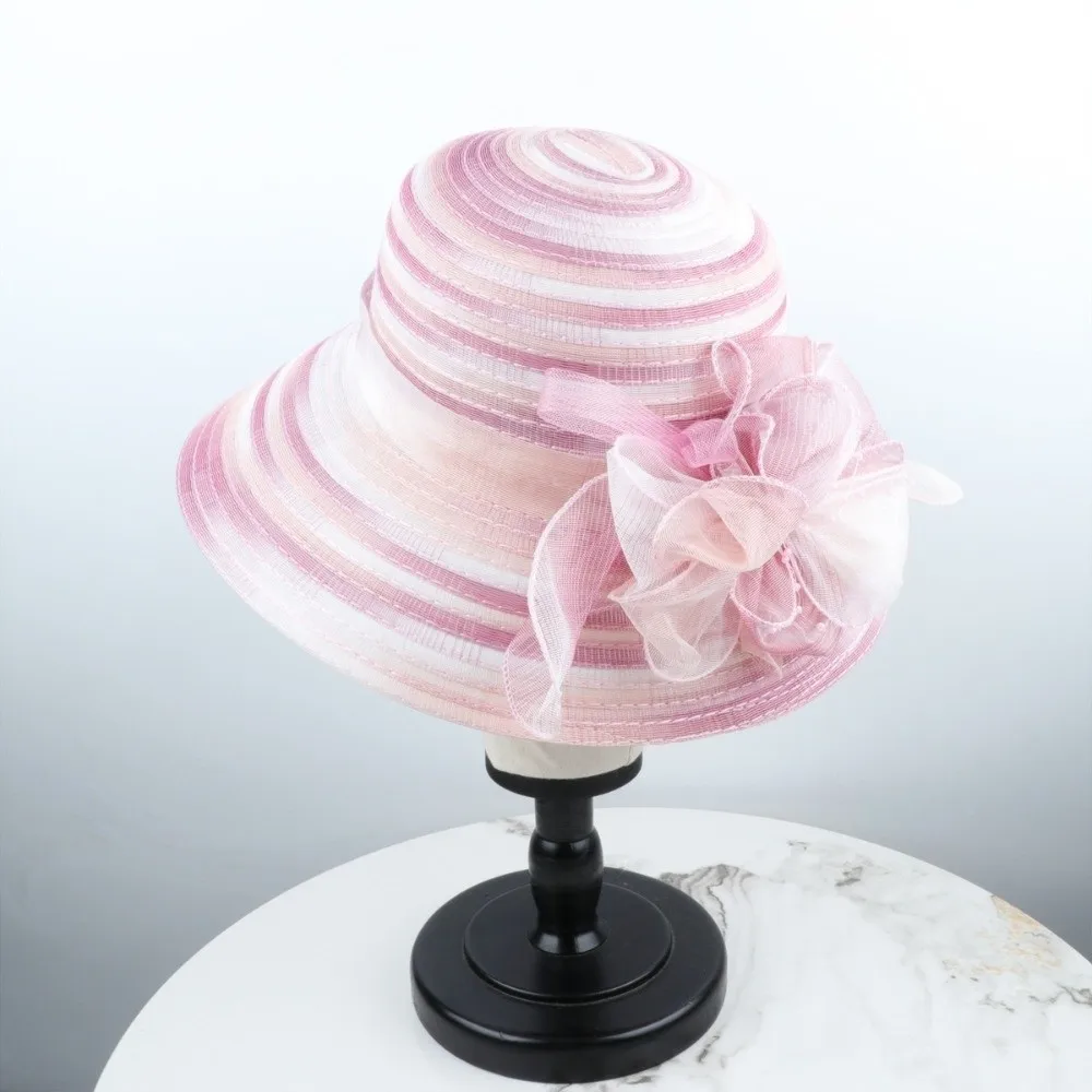 Sweet Flower Sunshade Fisherman Cap Lace Organza Women Sun Hat Wide Brim Thin Sun Protection Hat Outdoor