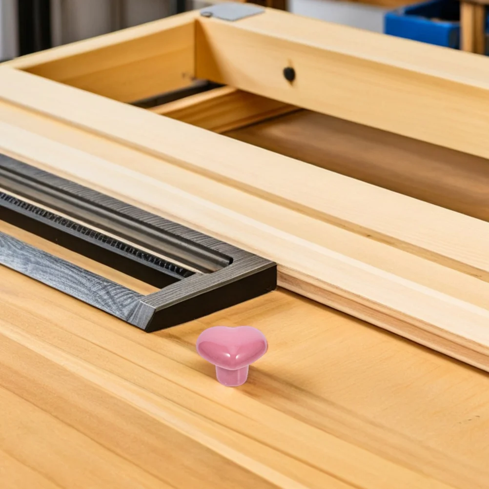 

4pcs Heart Shaped Ceramic Drawer Knobs Pink Cabinet Pulls For Kitchen Wardrobe Furniture Porcelain Dresser Handles