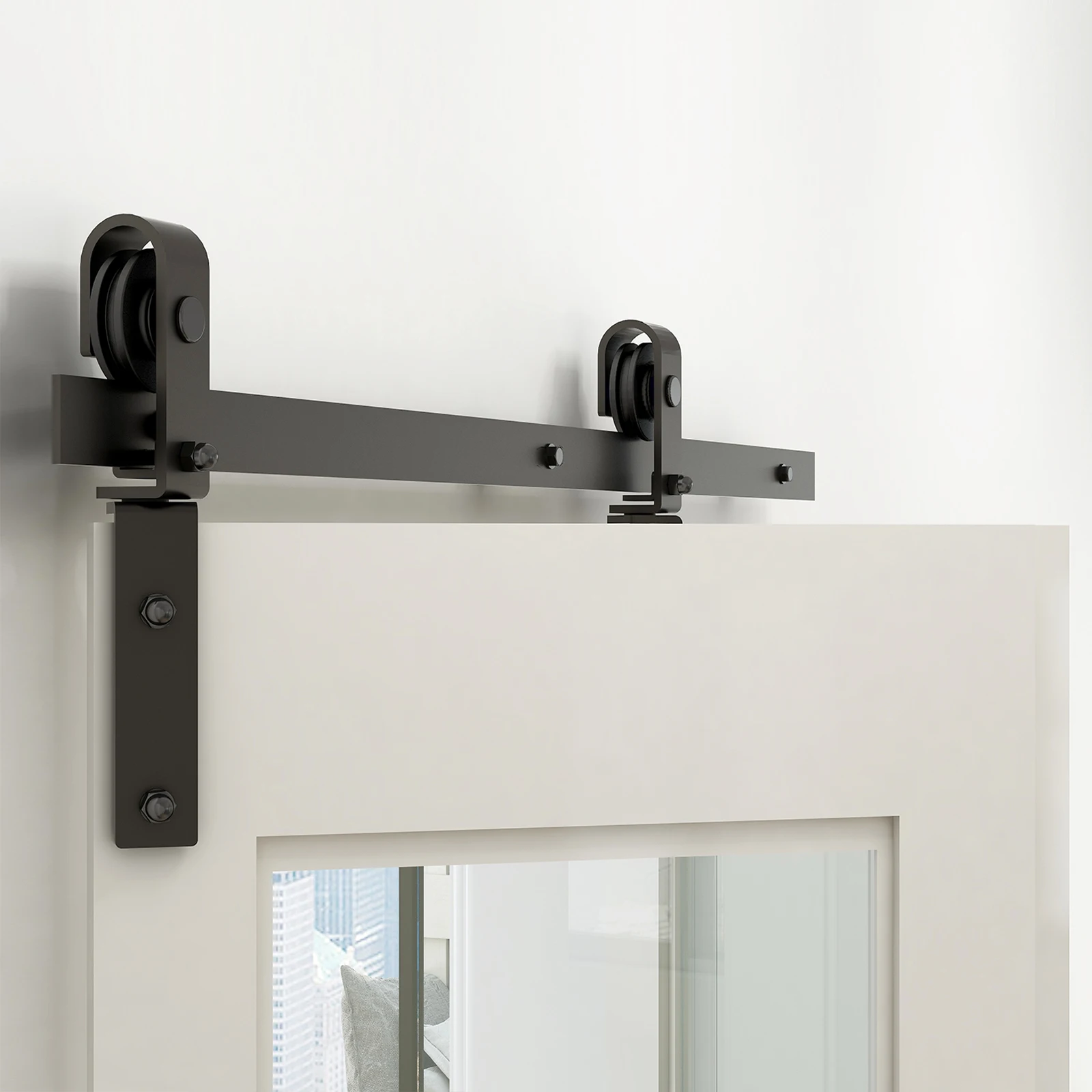 Imagem -02 - Ccjh-bi-folding Deslizante Celeiro Porta Hardware Kit Heavy Duty Roller Track Kit para Portas Suavemente Silencioso Fácil de Instalar sem Porta
