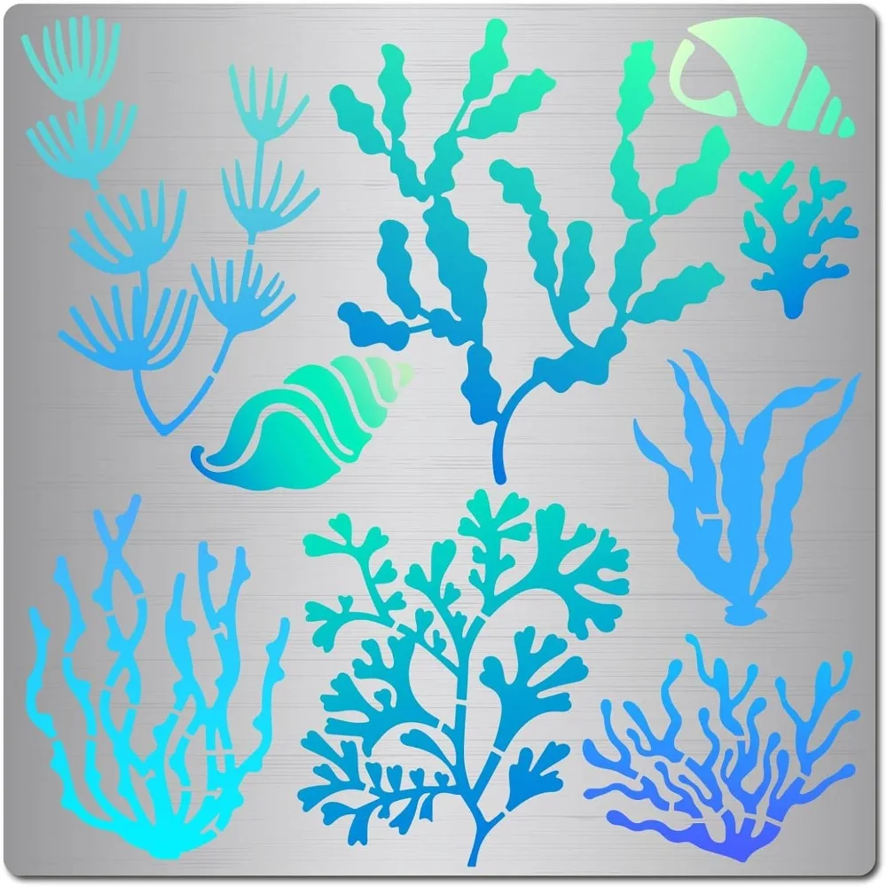 Seaweed Edelstahl-Metall-Stanzschablonen für DIY-Scrapbooking/Fotoalbum, dekorative Prägung, mattierter Edelstahl
