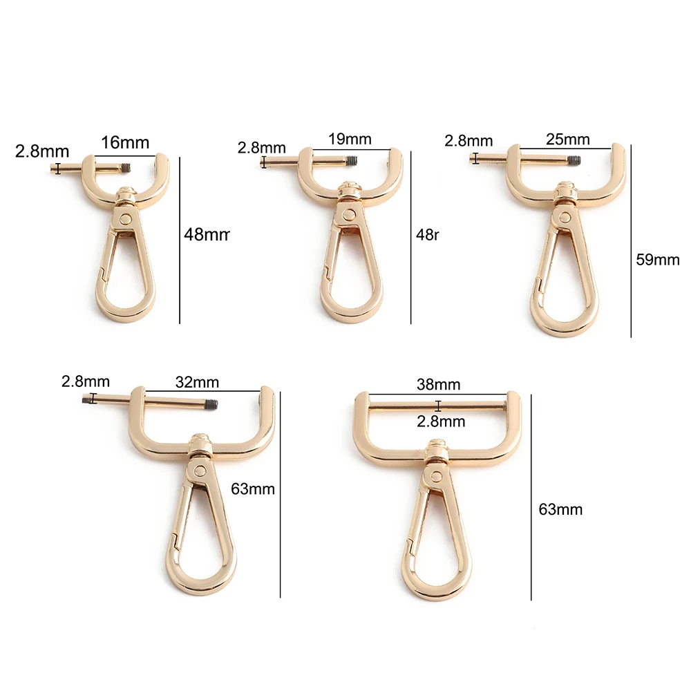10/50/80PCS 15-20-25-32-38mm Metal Buckle Bag Chain Straps Swivel Lobster Clasp For Handbag Detachable Spring Hook Accessories