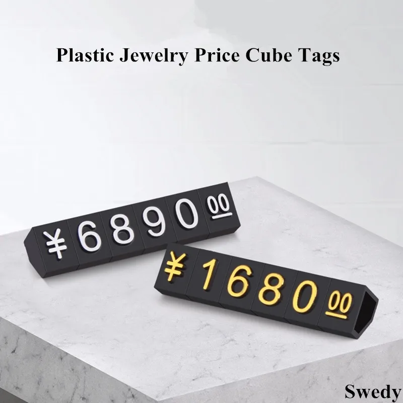 7x9mm Mini Adjustable Removable Cube Dollar Price Tag Display Number Letter Pricing Label Stand Block Kit