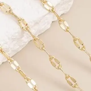 

Korean Style 14K Gold-Plated Lip Chain 1m Long DIY Handmade Shiny Jewelry Accessory Loose Necklace for Fashion Enthusiasts