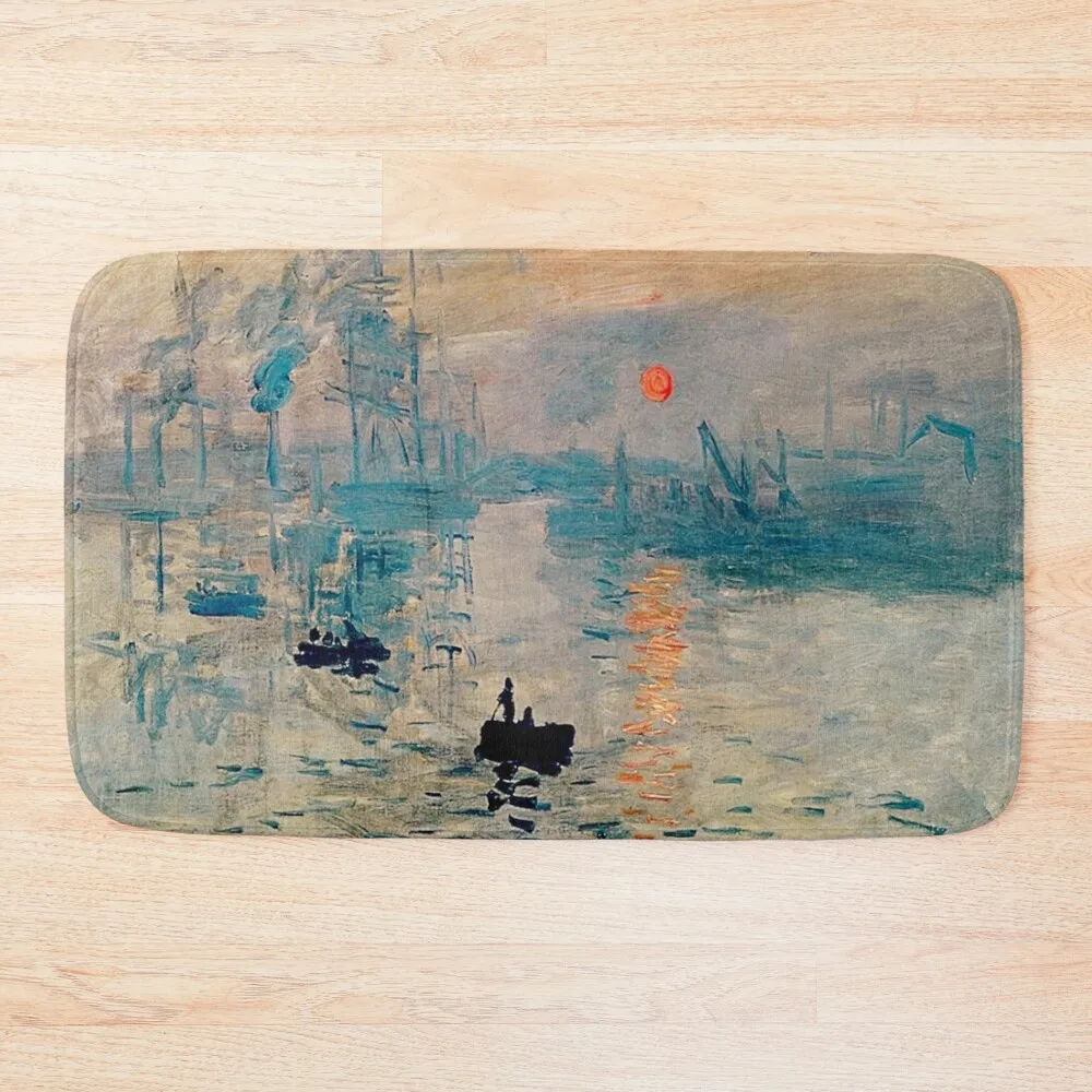 Impression Sunrise' 'Impression Soleil Levant' de Claude Monet Bath Mat Slip-Resistant Showers Bathroom Rug Set Mat